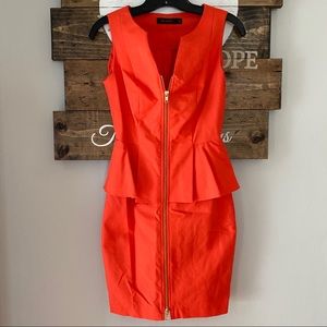 Orange Peplum Dress